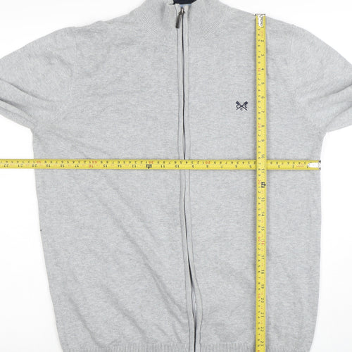 Crew Clothing Company Men's Grey Full Zip Cotton Sweatshirt M