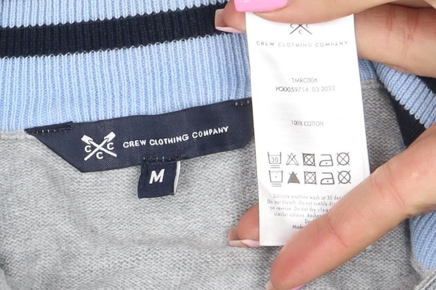 Crew Clothing Company Men's Grey Full Zip Cotton Sweatshirt M