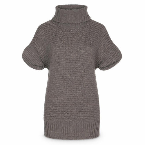 Marks and Spencer Women’s Brown Roll Neck Wool Blend Short Sleeve Jumper Size 12