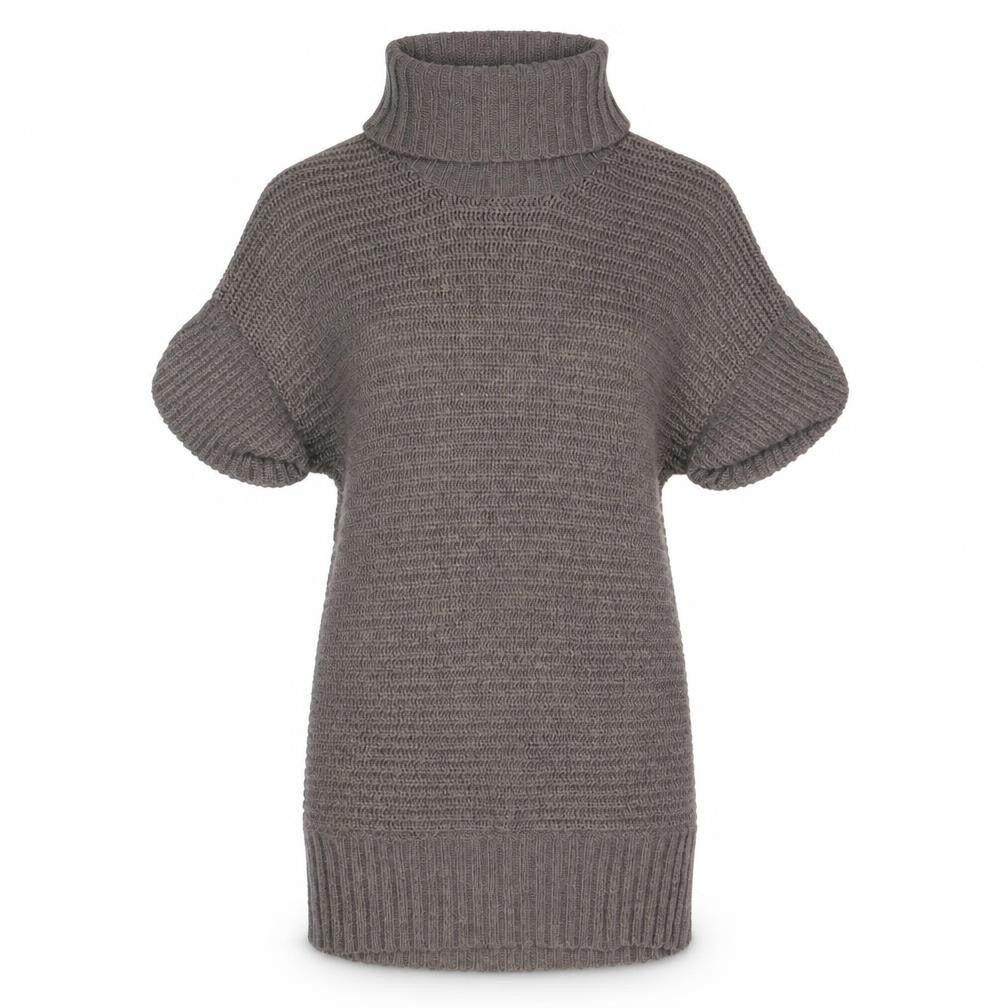 Marks and Spencer Women’s Brown Roll Neck Wool Blend Short Sleeve Jumper Size 12