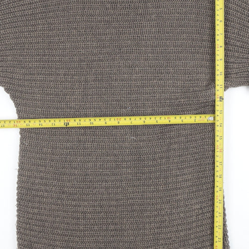 Marks and Spencer Women’s Brown Roll Neck Wool Blend Short Sleeve Jumper Size 12