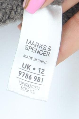 Marks and Spencer Women’s Brown Roll Neck Wool Blend Short Sleeve Jumper Size 12