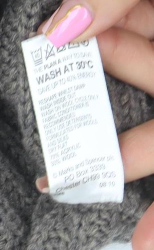 Marks and Spencer Women’s Brown Roll Neck Wool Blend Short Sleeve Jumper Size 12