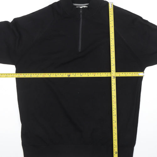Marks and Spencer Men’s Black 1/2 Zip Knitted Sweatshirt Size L