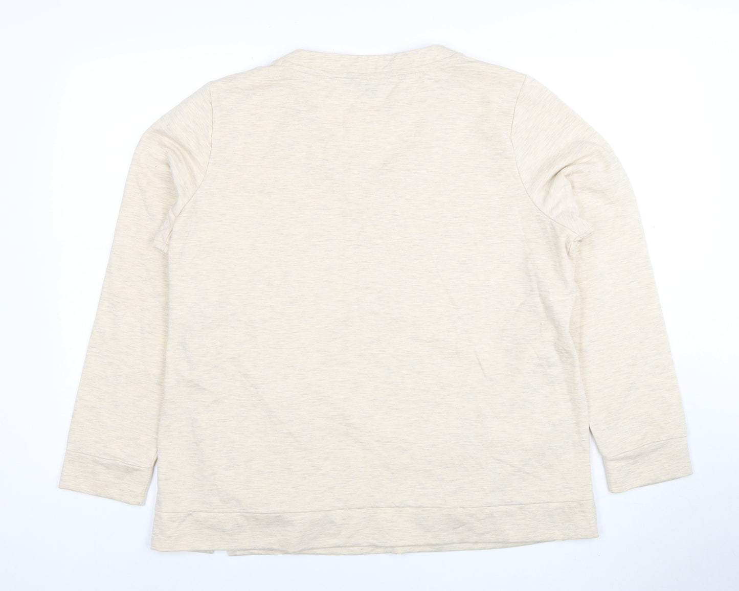 Bonmarche Women’s Beige Heart Studded V-Neck Pullover Sweatshirt Size 16