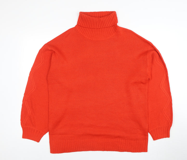 Missguided Women’s Red Roll Neck Petite Jumper Size 10