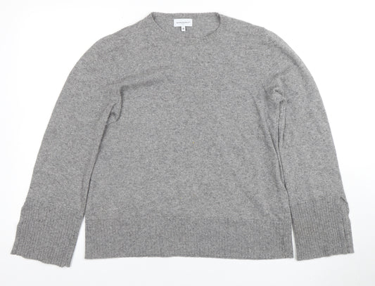 Bianco Blu Women Grey Cashmere Crew Neck Jumper M