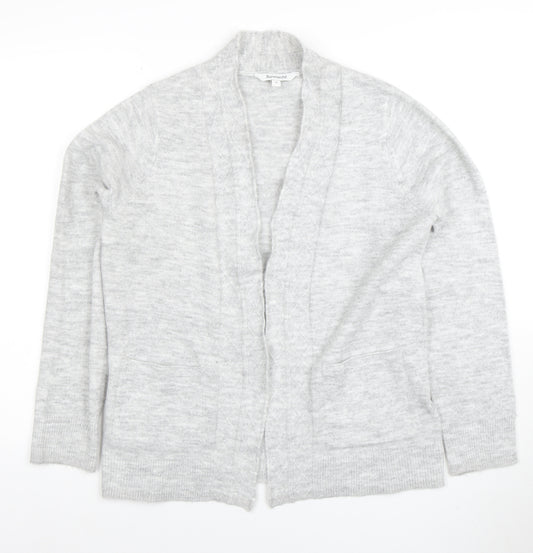 Bonmarché Women's Grey Cardigan Size 10 Knit Open Front Jumper