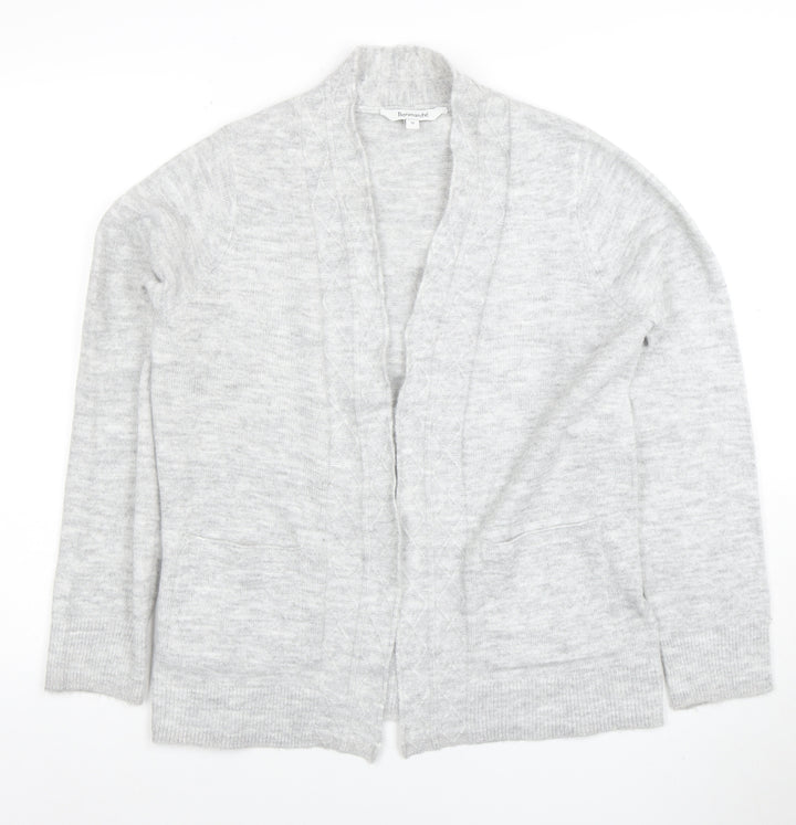 Bonmarché Women's Grey Cardigan Size 10 Knit Open Front Jumper