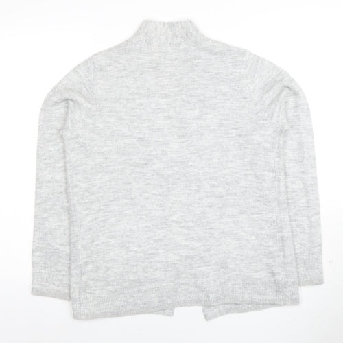 Bonmarché Women's Grey Cardigan Size 10 Knit Open Front Jumper
