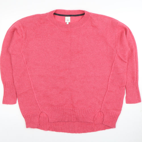 River Island Womens Pink Wool Blend Crew Neck Pullover Jumper Size S