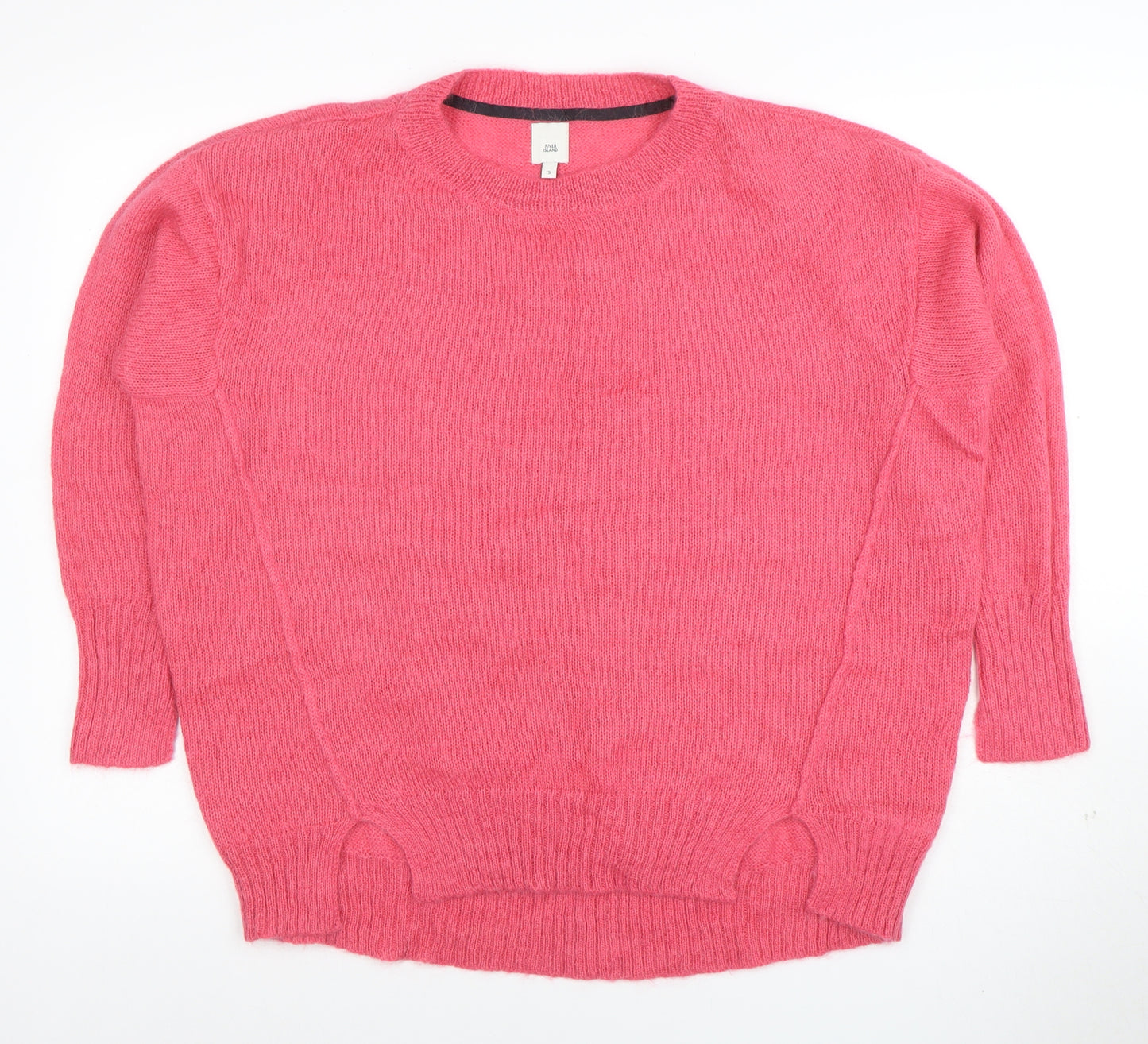 River Island Womens Pink Wool Blend Crew Neck Pullover Jumper Size S