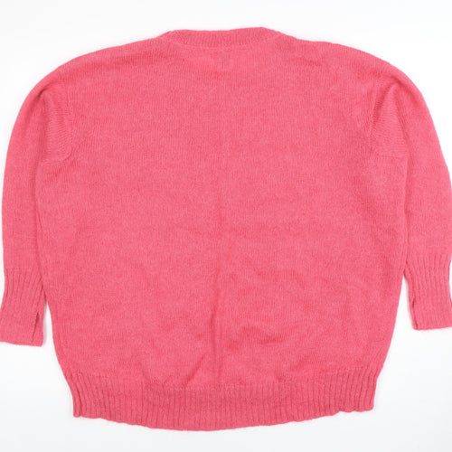 River Island Womens Pink Wool Blend Crew Neck Pullover Jumper Size S