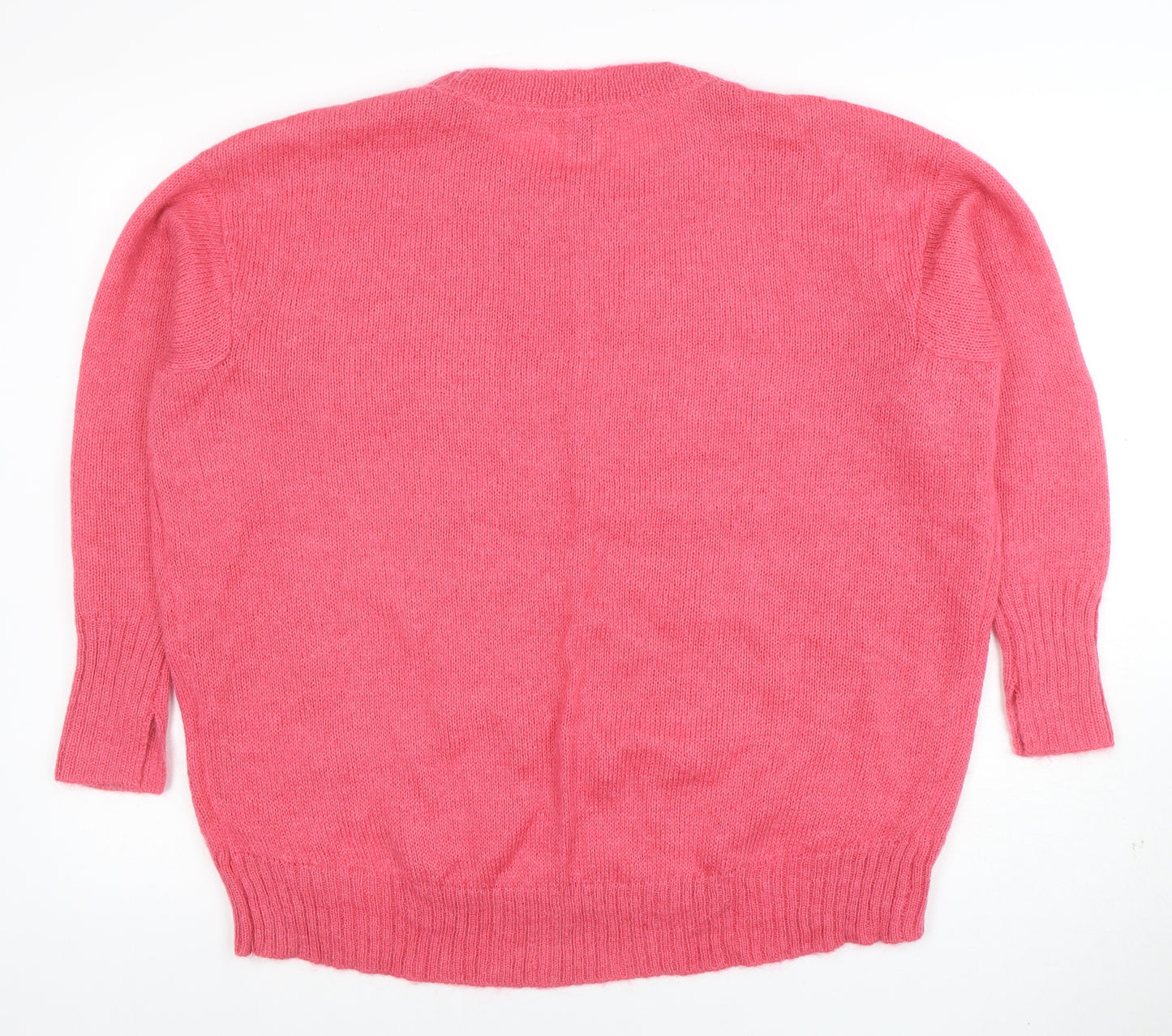 River Island Womens Pink Wool Blend Crew Neck Pullover Jumper Size S