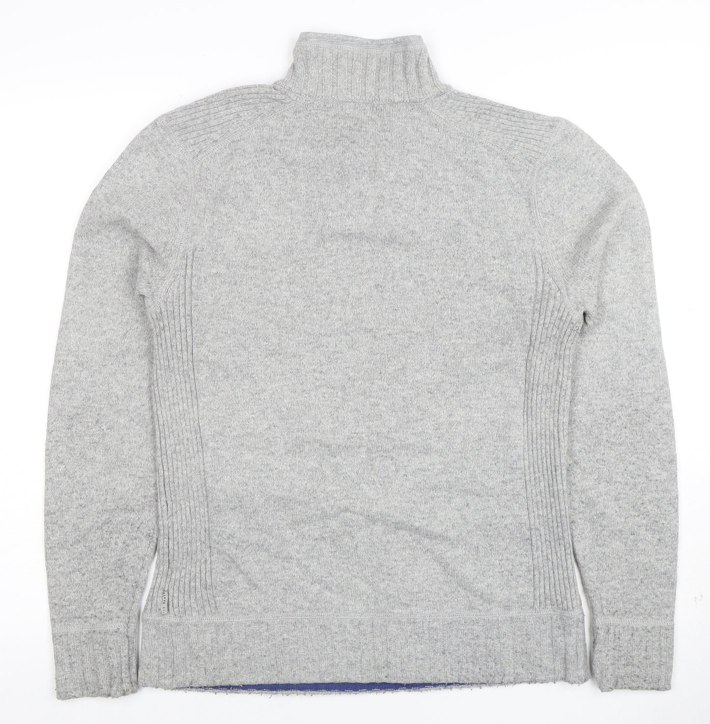 Ted Baker Men's Grey Wool Blend Collared Pullover Jumper M