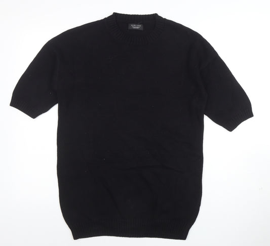 Zara Man Black Cotton Short Sleeve Crew Neck Jumper Size M