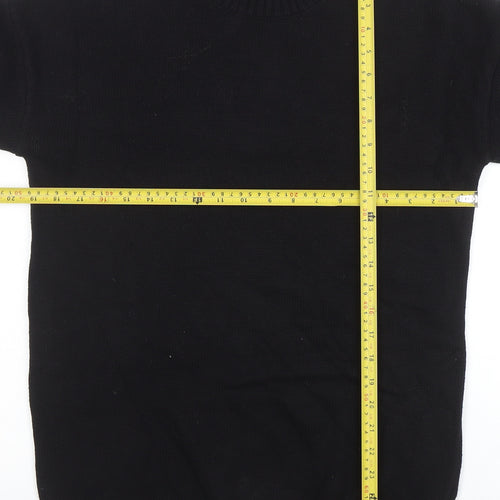 Zara Man Black Cotton Short Sleeve Crew Neck Jumper Size M