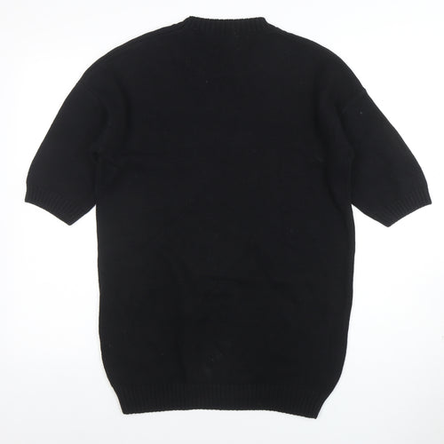 Zara Man Black Cotton Short Sleeve Crew Neck Jumper Size M
