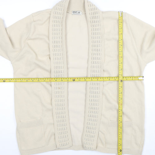Envy Us Women Beige 2XL Open Front Cardigan Knit Jumper
