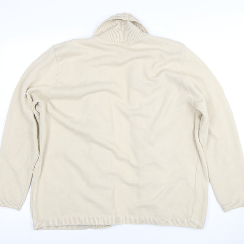 Envy Us Women Beige 2XL Open Front Cardigan Knit Jumper