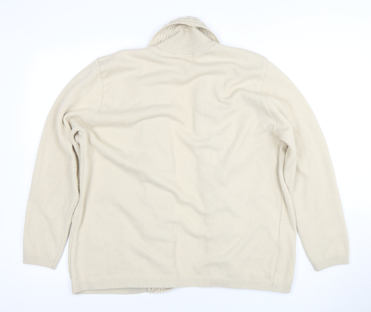 Envy Us Women Beige 2XL Open Front Cardigan Knit Jumper