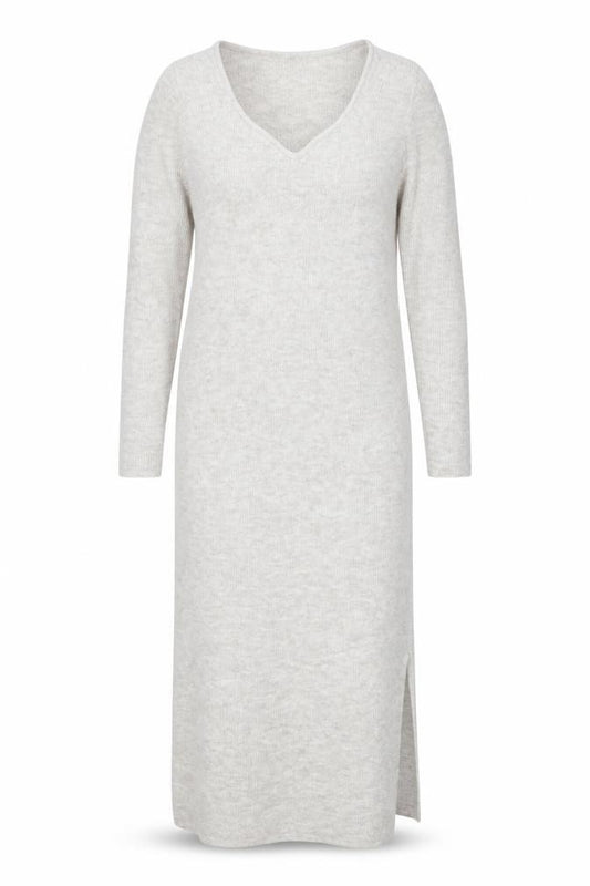 Front view of ASOS Women Beige Knitted Jumper Midi Dress, size 18, Long Sleeve