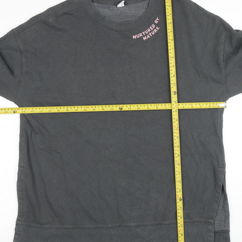 Old Navy Women's Grey Graphic Pullover Sweatshirt Size L Cotton Blend