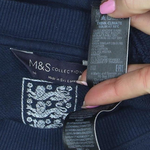 Marks and Spencer Women Navy England Crew Neck Sweatshirt Size M