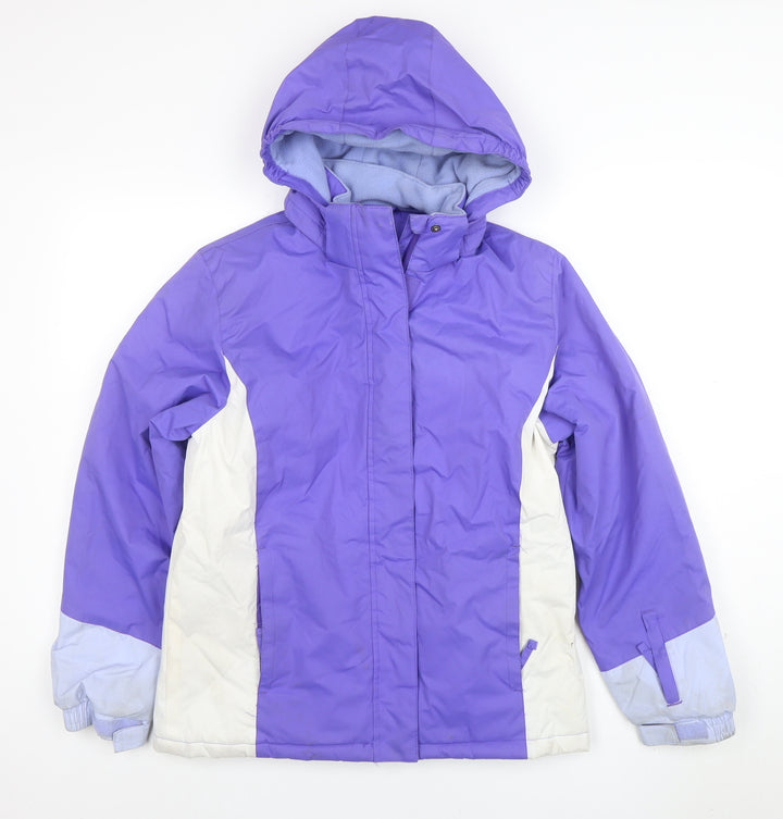 Mountain Warehouse Girls Purple Ski Jacket 13 Years Waterproof Hooded Winter Coat