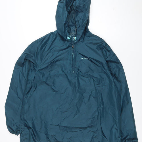 Quechua Men’s Blue L Anorak Lightweight Hooded Hiking Jacket
