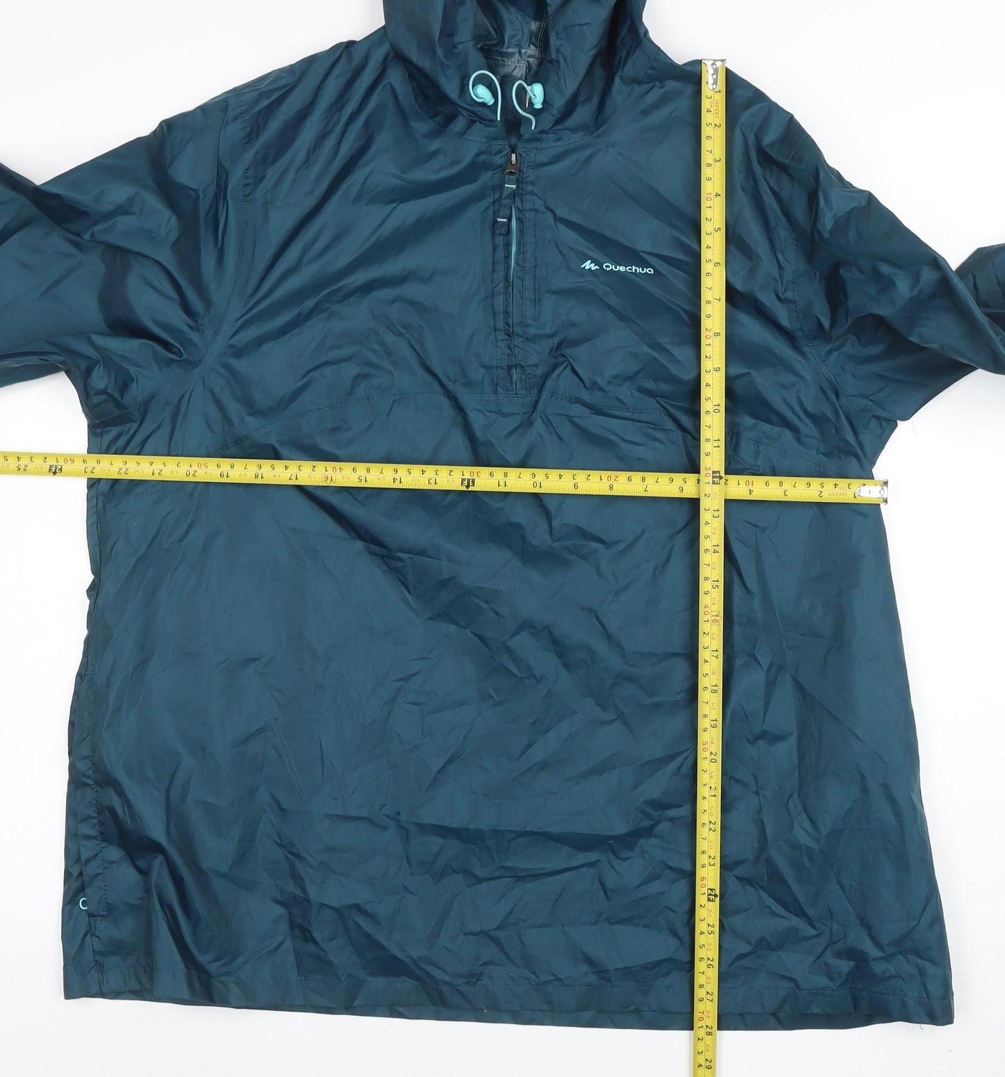 Quechua Men’s Blue L Anorak Lightweight Hooded Hiking Jacket