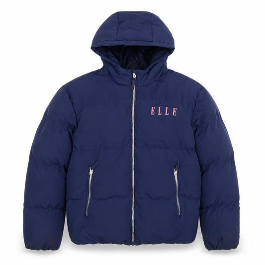 ELLE Junior Girls Blue Hooded Puffer Jacket 14-15 Years Winter Full Zip