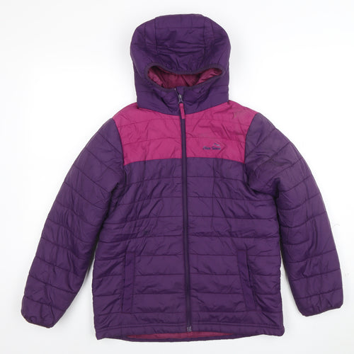 Peter Storm Girls Purple Puffer Jacket 11-12 Years Hooded Winter Coat