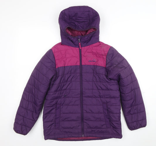 Peter Storm Girls Purple Puffer Jacket 11-12 Years Hooded Winter Coat