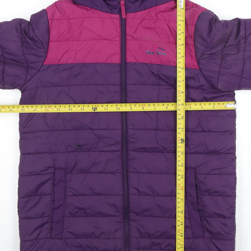 Peter Storm Girls Purple Puffer Jacket 11-12 Years Hooded Winter Coat