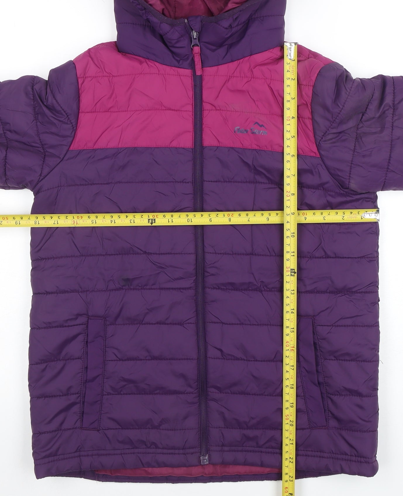 Peter Storm Girls Purple Puffer Jacket 11-12 Years Hooded Winter Coat