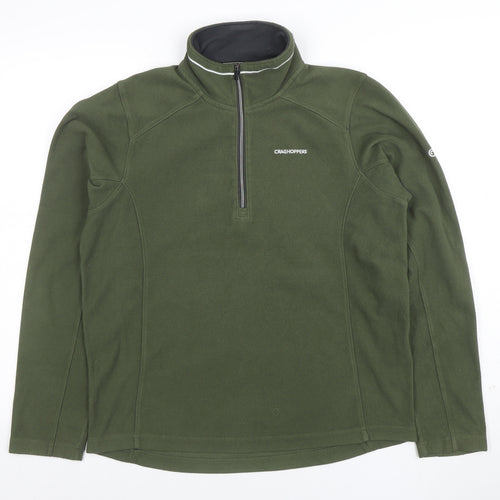 Craghoppers Men's Green Fleece 1/4 Zip Pullover Sweatshirt S