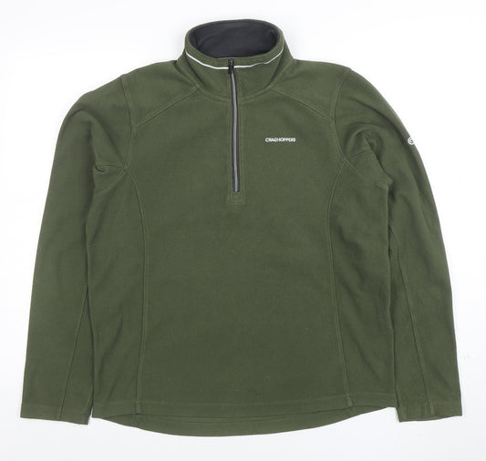 Craghoppers Men's Green Fleece 1/4 Zip Pullover Sweatshirt S