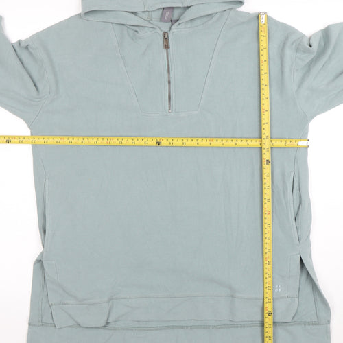 Sweaty Betty Womens Blue Hooded 1/2 Zip Pullover Hoodie XS Cotton Blend