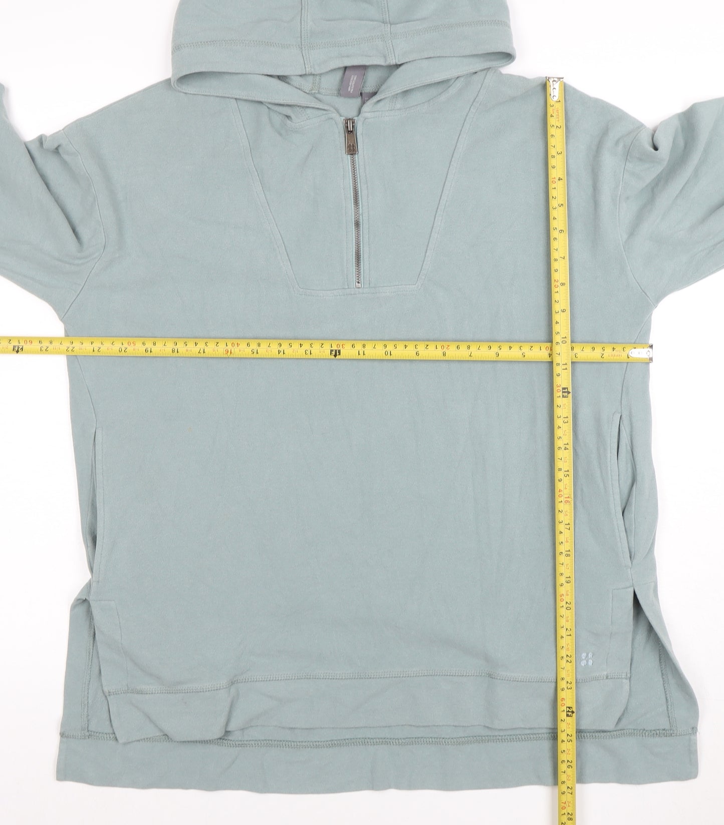 Sweaty Betty Womens Blue Hooded 1/2 Zip Pullover Hoodie XS Cotton Blend