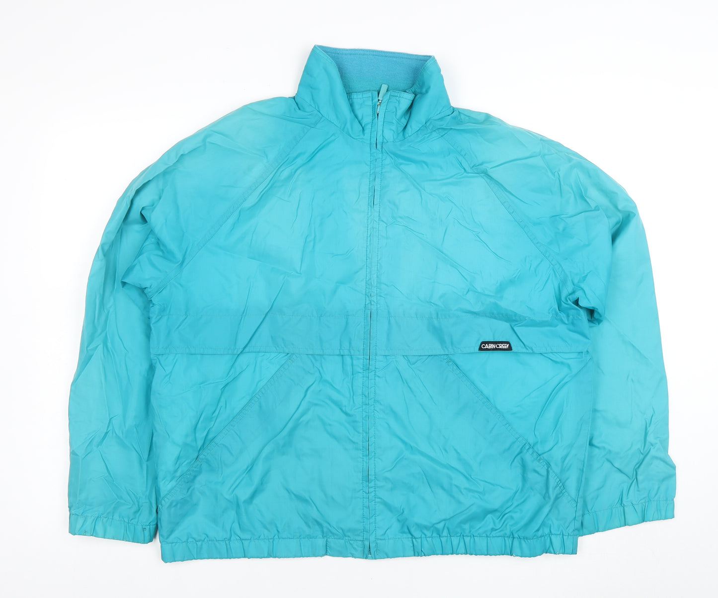 Cabin Creek Women's Blue L Windbreaker Jacket Nylon Full Zip