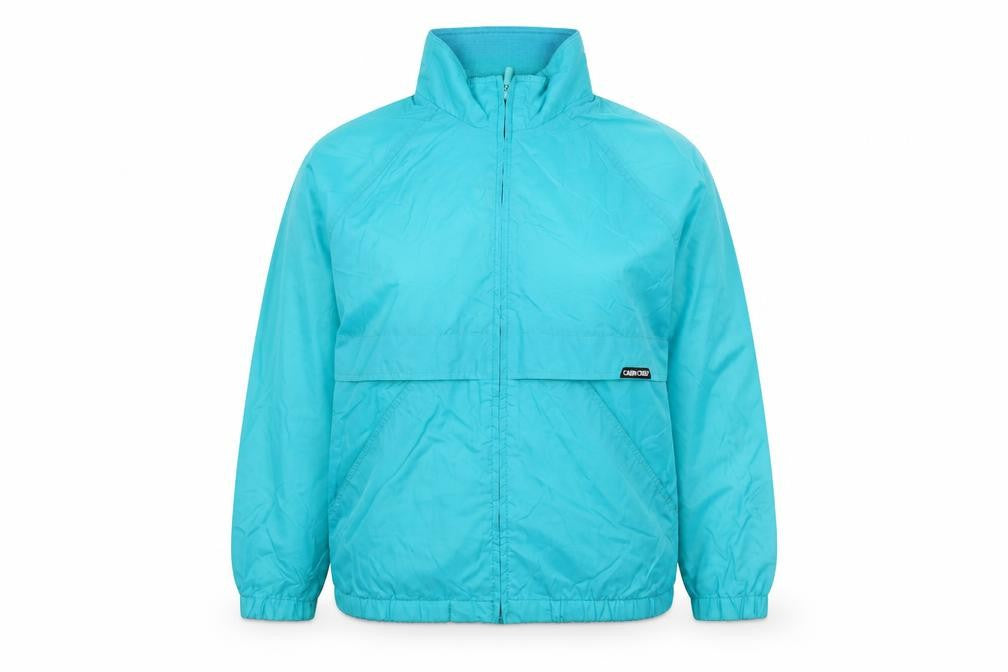 Front view of Cabin Creek Women's Blue L Windbreaker Jacket Nylon Full Zip