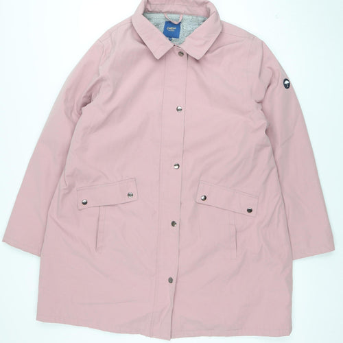 Cotton Traders Womens Dusky Pink Mid-Length Coat UK 18 Lined Button
