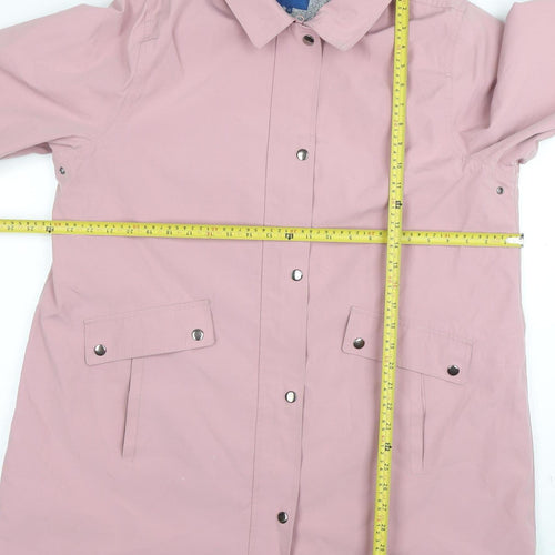 Cotton Traders Womens Dusky Pink Mid-Length Coat UK 18 Lined Button