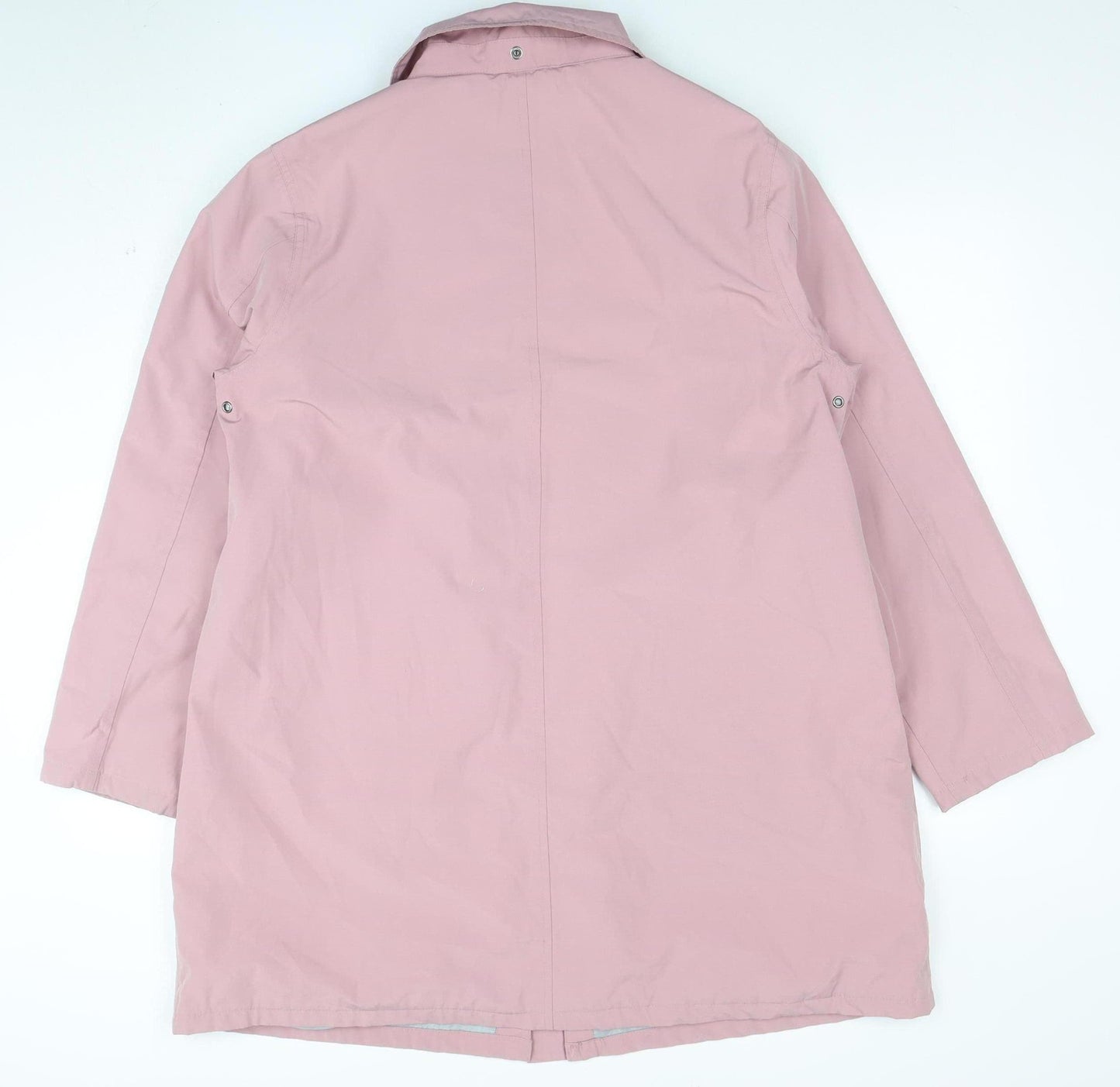 Cotton Traders Womens Dusky Pink Mid-Length Coat UK 18 Lined Button