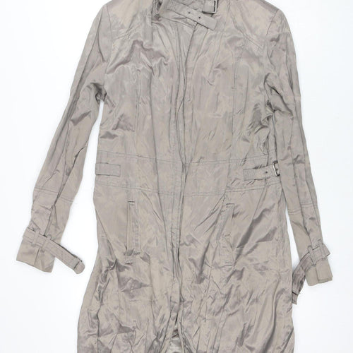 Lakeland Women’s Beige Trench Coat Size M Belted Long Lined Stylish