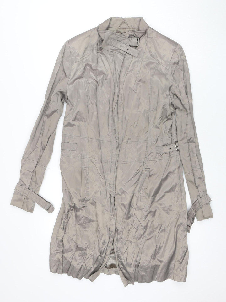 Lakeland Women’s Beige Trench Coat Size M Belted Long Lined Stylish