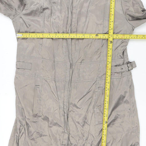 Lakeland Women’s Beige Trench Coat Size M Belted Long Lined Stylish