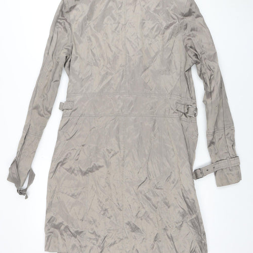 Lakeland Women’s Beige Trench Coat Size M Belted Long Lined Stylish