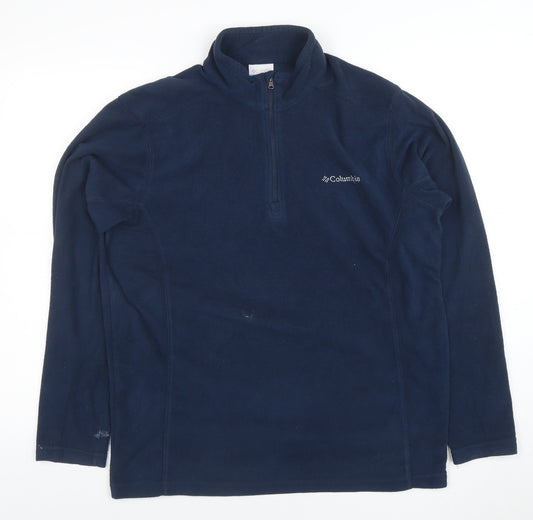 Columbia Mens Blue Fleece 1/4 Zip Pullover Sweatshirt M
